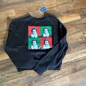 Black Graphic Men Sweater buddy the elf